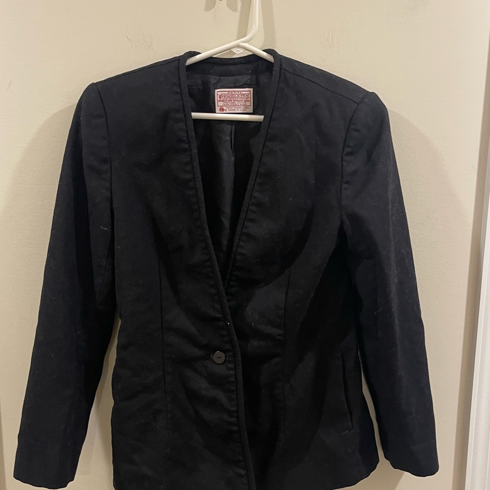 Pendleton Vintage 100% Wool One Button Blazer Wom… - image 1